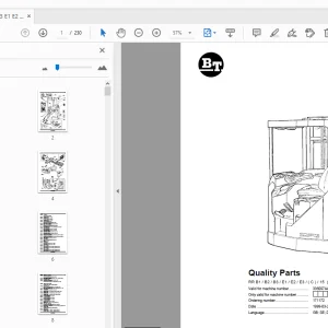 BT Foklift RR B1/B2/B3/E1/E2/E3/(C)/15 (AC) (ACi) Quality Parts Manual - PDF