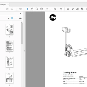 BT Forklift BT L20H/BT L20HQ Quality Parts Manual 2400000 - PDF