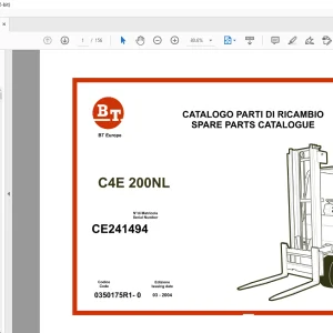 BT Forklift C4E 200NL SPARE PARTS CATALOGUE Manual - PDF DOWNLOAD