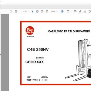 BT Forklift C4E 250NV CATALOGO PARTI DI RICAMBIO MANUAL