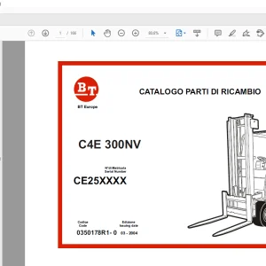 BT Forklift C4E 300NV CATALOGO PARTI DI RICAMBIO MANUAL