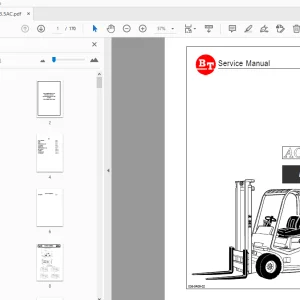 BT Forklift CBE 25 30 30L 35 AC Power E Range Service Manual - PDF