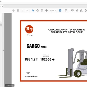 BT Forklift CBE1.2T Cargo Range Spare Parts Catalogue Manual