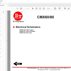 BT Forklift CMX60/80 Electrical Schematics Manual