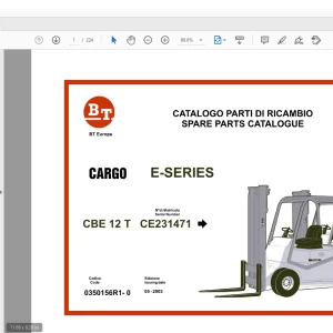 BT Forklift E-SERIES CBE 12 T CARGO Quality Parts Manual - PDF DOWNLOAD