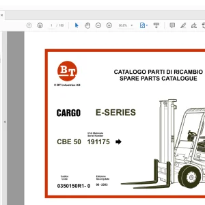 BT Forklift E-SERIES CBE 50 CARGO Parts Manual - PDF DOWNLOAD