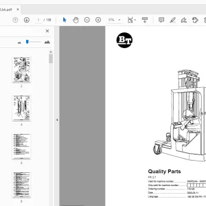 BT Forklift FR 2.7 Quality Parts Manual 399552AA-399567AA - PDF