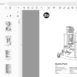 BT Forklift FR 2.7 Quality Parts Manual 399568AA-399594AA - PDF