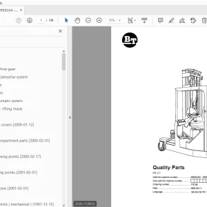 BT Forklift FR 2.7 Quality Parts Manual 399592AA - 399567AA - PDF DOWNLOAD