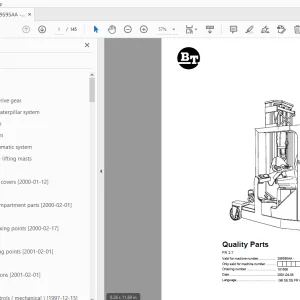 BT Forklift FR 2.7 Quality Parts Manual 399595AA - PDF