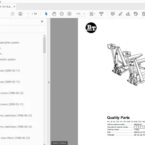 BT Forklift HL 10;HL 10X;HL 10I;HLE 10;HLE 10X;HLE 10 I Quality Party Manual - PDF