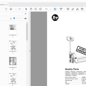 BT Forklift LHM 230 Nordic (new pump) Quality Parts Manual 3300000 - PDF