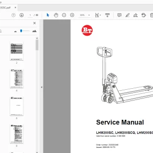 BT Forklift LHM200SC,LHM200SCQ,LHM200SCO Service Manual - PDF