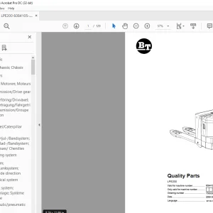 BT Forklift LPE200 Quality Parts Manual - PDF DOWNLOAD
