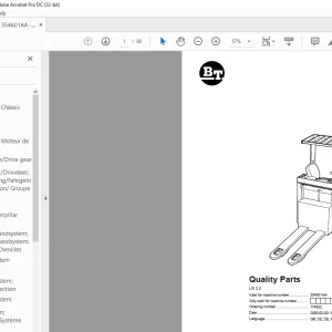 BT Forklift LR 2.0 Quality Parts Manual 354601AA-PDF DOWNLOAD