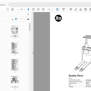 BT Forklift LR 3.0 Quality Parts Manual 277525AA - 285742AA - PDF