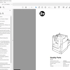 BT Forklift LR 3.0 Quality Parts Manual 357560AA-PDF DOWNLOAD