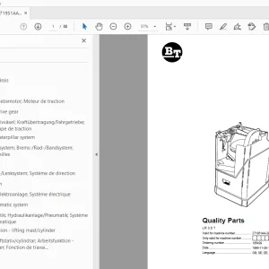 BT Forklift LR 3.0 T Quality Parts Manual 271951AA - 296347AA - PDF