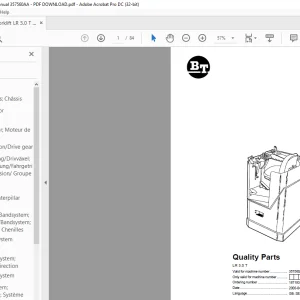 BT Forklift LR 3.0 T Quality Parts Manual 357560AA - PDF DOWNLOAD