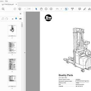 BT Forklift LSF 1250 1600 Quality Parts Manual 354260AA - PDF