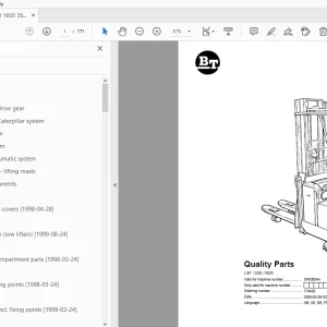 BT Forklift LSF 1250/1600 Quality Parts Manual 354260AA - 406472AA - PDF
