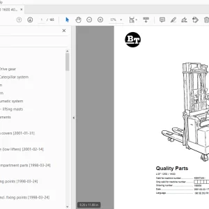 BT Forklift LSF 1250/1600 Quality Parts Manual 406473AA - PDF