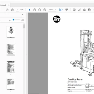 BT Forklift LSF 1250/1600 Quality Parts Manual 406473AA - PDF