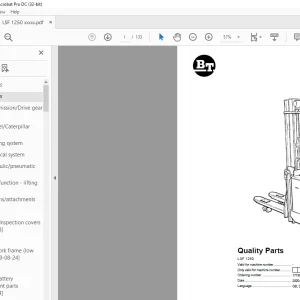 BT Forklift LSF 1250 Quality Parts Manual - PDF DOWNLOAD