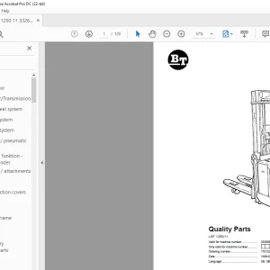 BT Forklift LSF 1250/11 Quality Parts Manual - PDF DOWNLOAD