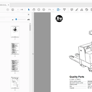 BT Forklift LT 2200 LT 2200-8 Quality Parts Manual 324214AA -328786AA - PDF
