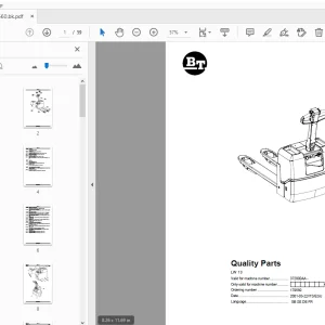 BT Forklift LW 13 Quality Parts Manual 372000AA - PDF