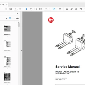 BT Forklift LWE180, LWE200, LPE200-68 Service Manual - PDF DOWNLOAD