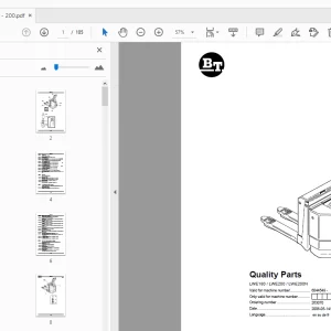 BT Forklift LWE180/LWE200/LWE200N Quality Parts Manual 6044549 - PDF
