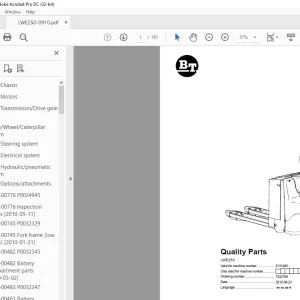 BT Forklift LWE250 Quality Parts Manual - PDF DOWNLOAD