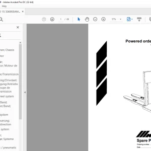 BT Forklift MO 15 Powered Order Picking Truck Spare Parts Manual