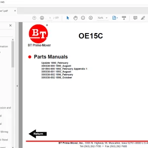 BT Forklift OE15C Electric Order Selector Parts Manual 9008 - PDF DOWNLOAD