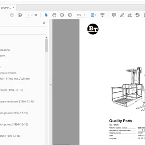 BT Forklift OM/OMW Quality Parts Manual  309914AA - 334045AA - PDF