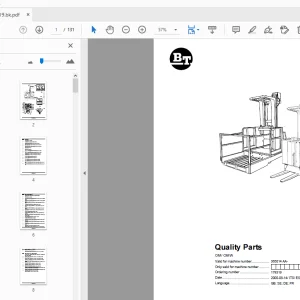 BT Forklift OM/OMW Quality Parts Manual 365014AA - PDF