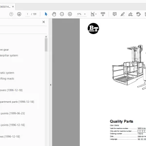 BT Forklift OM/OMW Quality Parts Manual - PDF