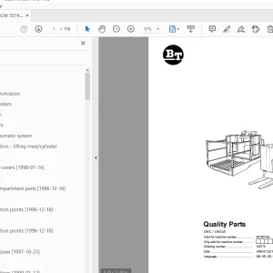 BT Forklift OMC/OMCW Quality Parts Manual - PDF