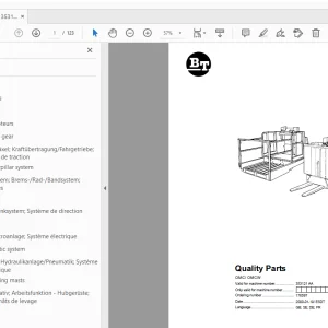 BT Forklift OMC/OMCW Quality Parts Manual  353121AA - 365013AA PDF
