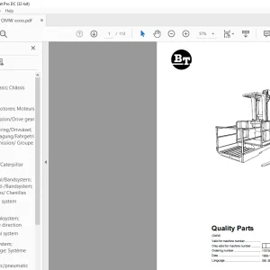 BT Forklift OMW Quality Parts Manual - PDF DOWNLOAD