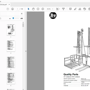 BT Forklift OP Coldstore/OPW Coldstore Quality Parts Manual - PDF