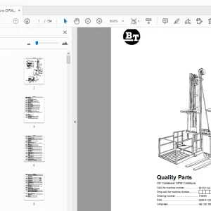 BT Forklift OP Coldstore/OPW Coldstore Quality Parts Manual - PDF
