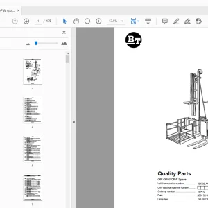 BT Forklift OP/OPW/OPW Space Quality Parts Manual 404730AA - PDF