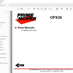 BT Forklift OPX30 Electric Order Picker Quality Parts Manual - PDF DOWNLOAD
