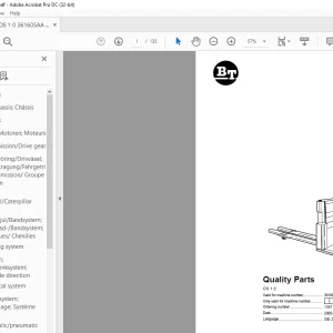 BT Forklift OS 1.0 Quality Parts Manual  - PDF DOWNLOAD