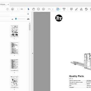 BT Forklift OS 1.0 Quality Parts Manual 262700AA - 268926AA - PDF DOWNLOAD
