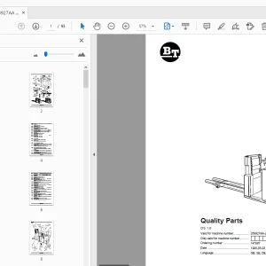 BT Forklift OS 1.0 Quality Parts Manual 268927AA - 271425AA - PDF