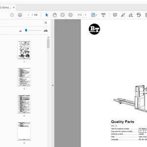 BT Forklift OS 1.0 Quality Parts Manual 275189AA - 282236AA - PDF
